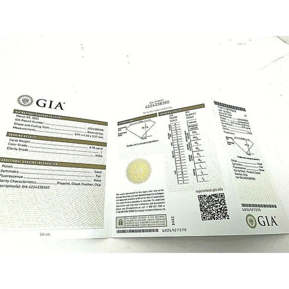 GIA Certified Loose Diamond 0.78ct I VVS2 Emerald Shape For an Engagemen… - Picture 8 of 12